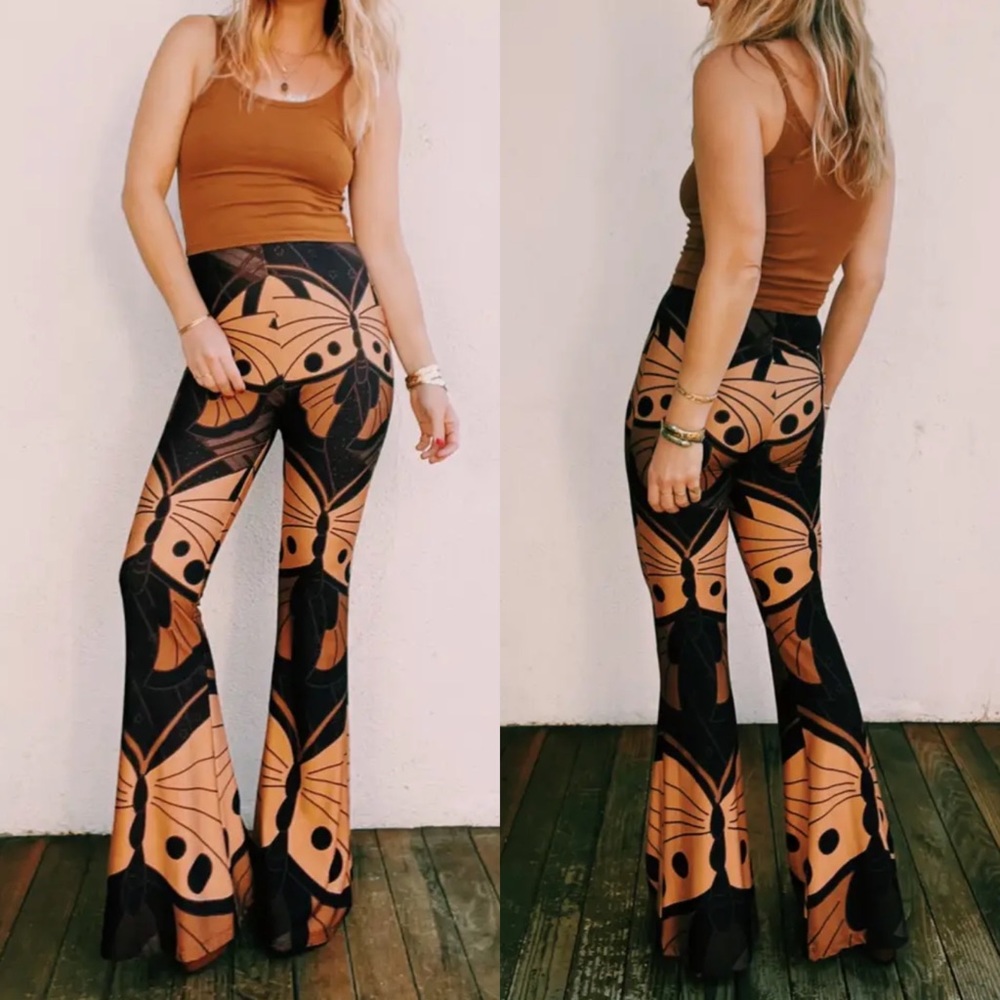 Free People Novella Royale Janis Bells in butterfly brown 70’s retro inspired